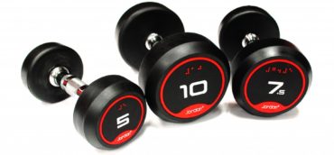 Rubber Encased Dumbbells and Storage Rack