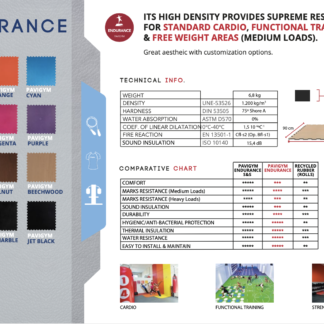 Pavigym datasheet showing colours